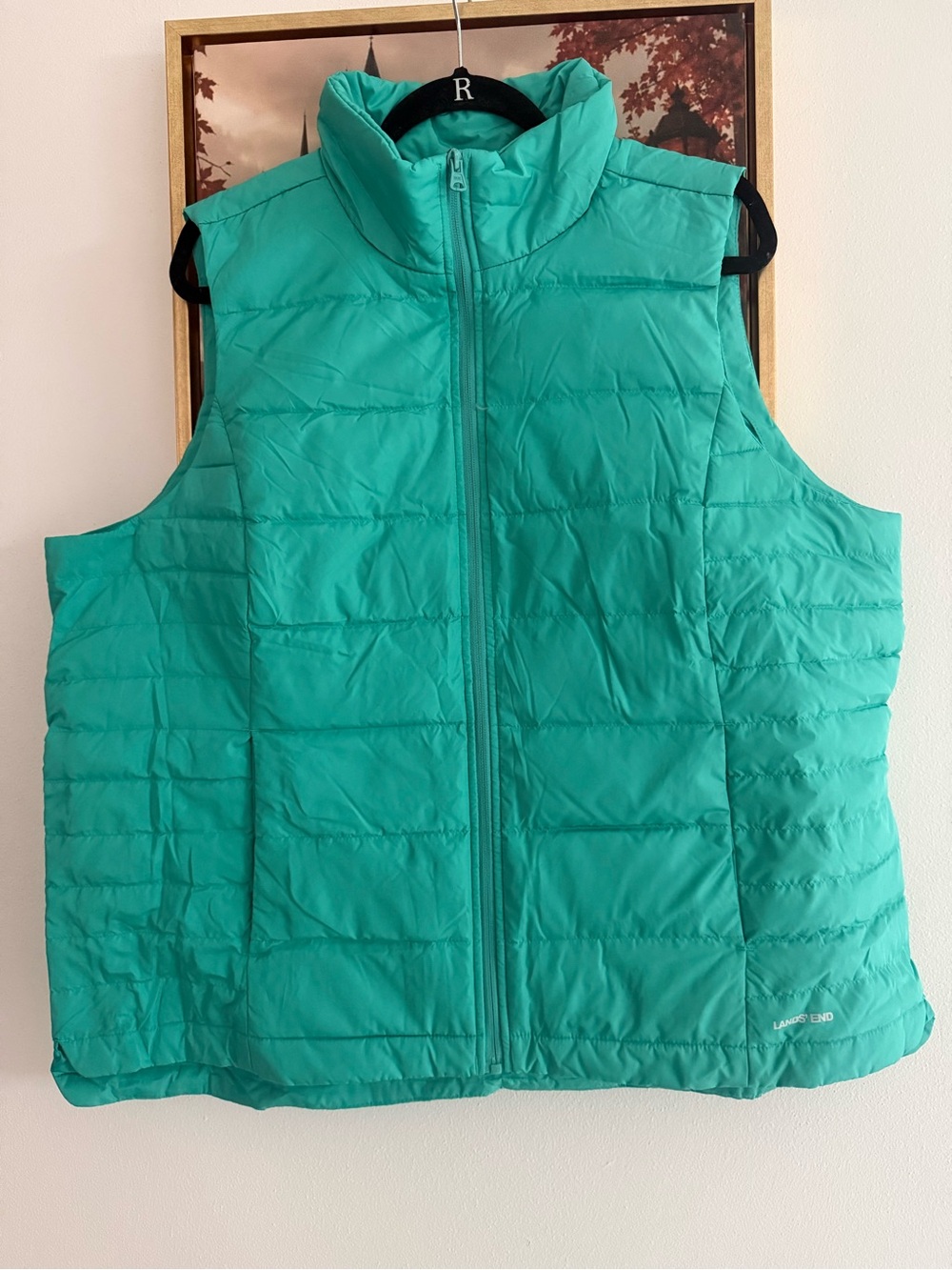 Women’s Lands' End Teal Quilted Packable Puffer Vest